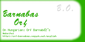barnabas orf business card